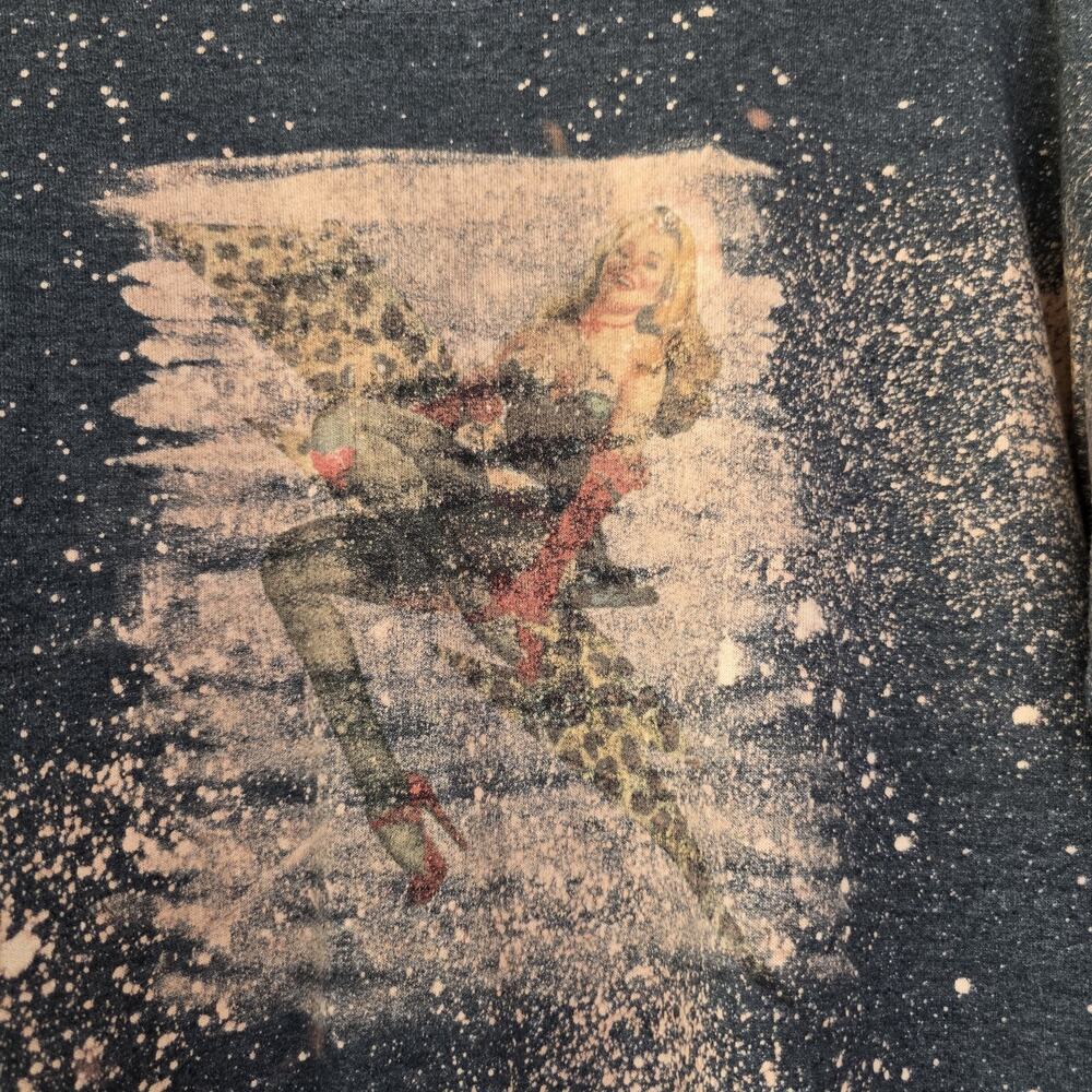 Upcycled Custom Pin Up Bolt Sweatshirt Size Medium Gray Americana Bleach Dye - Picture 2 of 9